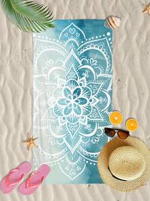 1 buah Handuk Pantai Mikrofiber Ultra Lembut dengan Motif Mandala, Dekorasi Rumah, Cocok untuk Pantai, Kolam Renang, Berkemah, dan Perjalanan, Sangat Nyaman - MultiWarna - View 2