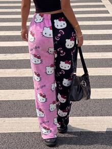 SANRIO 1件 Hello Kitty 女款長褲，毛絨保暖舒適可愛，秋冬款 - 彩色 - 查看 5