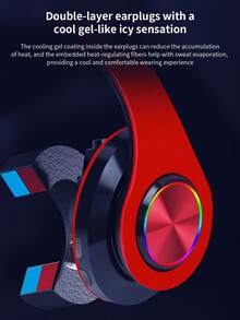 Auriculares inalámbricos con iluminación genial, larga duración de la batería, graves profundos, compatible con teléfonos iOS y Android - Ver 5