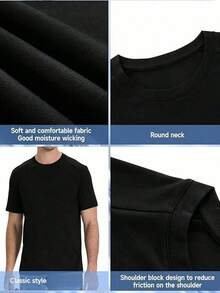 Camiseta para hombres, camiseta pura de verano de moda para hombres, estilo de dibujo animado de hamburguesa, bebida, papas fritas, patrón de estilo de MEJORES AMIGOS, ropa de exterior, camiseta de moda para hombres, camiseta versátil para uso diario. JUYX - Negro - Ver 2
