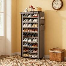 Non-Woven Shoe Rack With 10 Levels And 9 Compartments Large-Capacity Shoe Storage Rack Holds Up To 27 Pairs Of Shoes Space-Saving Vertical Shoe Storage Solution Ideal For Closets, Entryways, Dorm Rooms, And Bedrooms - Grey - View 9
