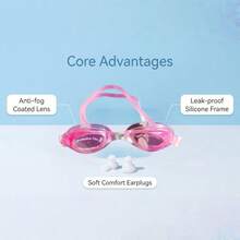 1pc/3pcs Swimming Goggles, Anti-Fog Clear Lens, Waterproof Design, Quick Adjustable Strap, Perfect Swimming Accessory, Comfortable Fit, Suitable For Training And Leisure - Pink - View 12