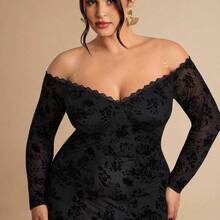 Plus Size Women Party Dress, Autumn/Winter,Sexy Dress,Dresses For Ladies,Formal Dress Plus Size,Curves Women Clothing,Wedding Guest Dress ,Summer,Elegant Dresses For Party,Graduation ,Vacation,Birthday Party Dress,Cocktail Party Dress,Casual,Plus  Size  Formal,Elegant - Negro - Ver 7