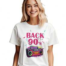 Camiseta de manga corta 100% algodón puro, nuevo estilo de verano, elegante, cómoda, versátil, a la moda, de nicho, holgada, favorecedora, top chic. - Blanco - Ver 6