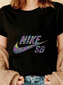 Dam-T-shirts - Svart - Visa 3