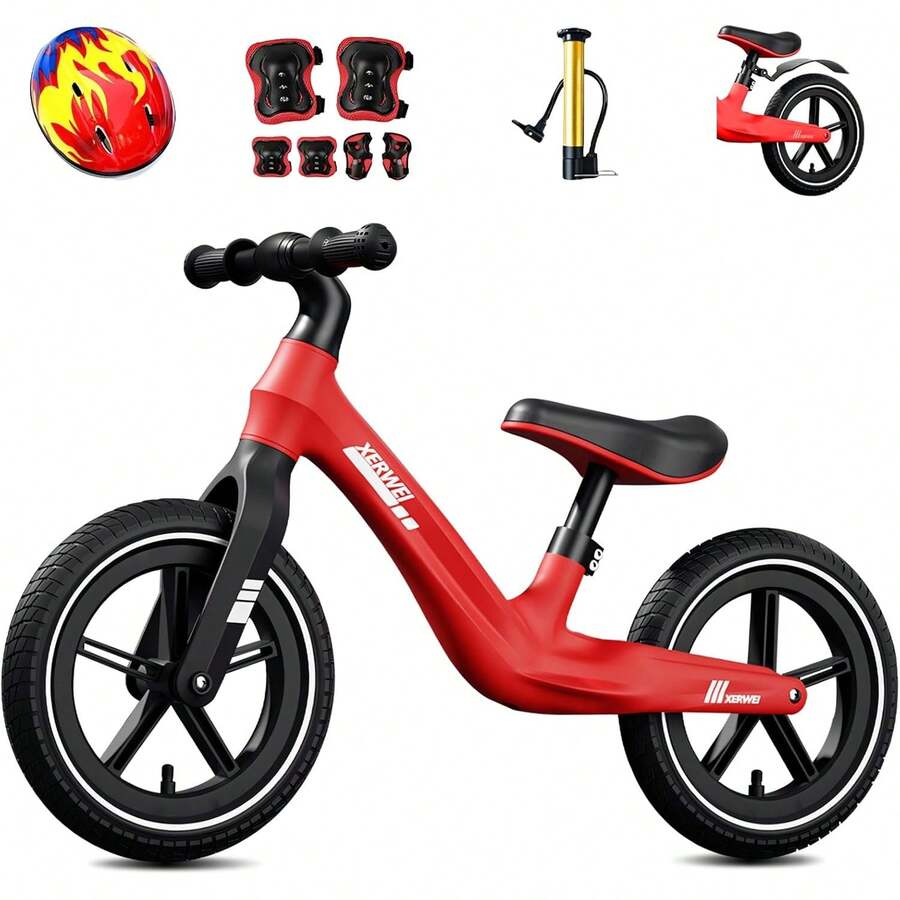 Bicicleta de Equilibrio para Niños de 1 A 3 Años con Asiento Ajustable, Bicicleta Sin Pedales Muy Ligera para Niños de 2 A 6 años, El Regalo para Un Niño - Verde - Ver 1