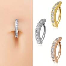 Bộ 3 khuyên rốn thời trang mùa hè 14G dành cho nữ, đính đá Cubic Zirconia, kiểu dáng đơn giản, đeo ngược. - nút vòng bụng - Xem 5
