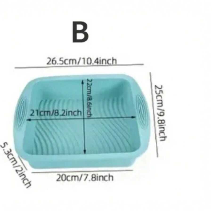 Silicone Cake Baking Mold Set High Temperature Resistant Oven Baking Dish Cake Bread Toast Kitchen Muffin Baking Mold - b - Ver 1