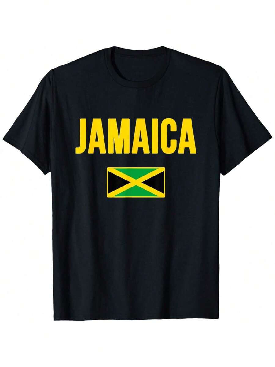 Jamaican Flag Jamaica T-Shirt - Black - View 1