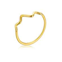 Anillo de acero inoxidable con diseño de ola, anillos de pareja con línea curva resistente al color, anillo de dedo único y versátil con diseño de latido del corazón - Multicolor - Ver 10
