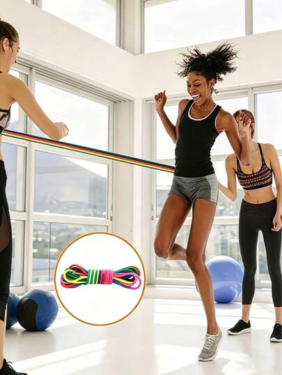 5m/16.4ft 7m/22.91ft Chinese Style Jump Rope, Elastic Jump Rope With Rubber Beads, Stretchable Elastic, Rubber Twisted Rope, Suitable As Gift Filler, Birthday Party Favor, Party Supplies, Beaded Elastic Rope, Indoor/Outdoor Sports Fitness Accessory