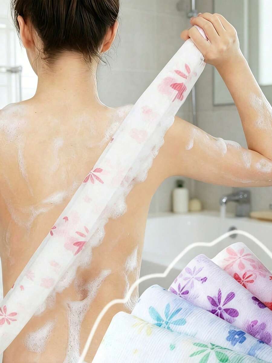 African Mesh Exfoliating Back Scrubber Set, Double-Sided For Gentle And Coarse Exfoliation, Effective Body Exfoliation, Shower Back Scrubber, Quality Mesh Material, Convenient Strap Design, Loofah Scrubber, Body Sponge, Suitable For Daily Use, Leaving Skin Smoother - Multicolor - View 1