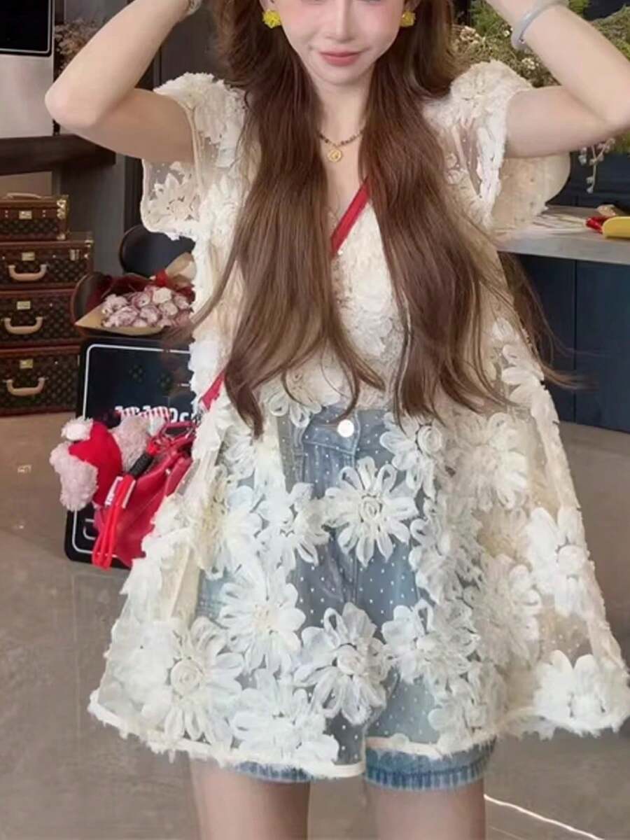 Women Tops - Cream - View 1