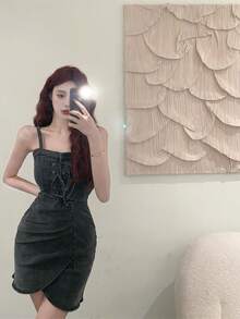Women Short Dresses - Black - View 2