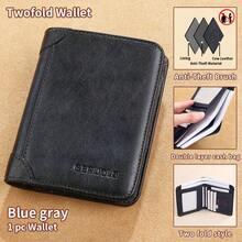 Mens Wallet Genuine Leather RFID Card Holders Cowhide Zip Coin Pocket Wallets For Men - Q20-lHS-2 - View 3