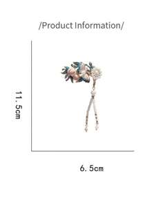 1件裝 - 蝴蝶愛花髮夾 - 精緻小側夾，適用於頭側。古風清新粉藍色髮夾，適合俐落髮型。古風漢服、新中式髮夾，適用於後腦勺，彈簧夾、抓夾 - 彩色 - 查看 3