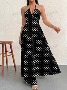 Women Midi Dresses - Black and White - View 5