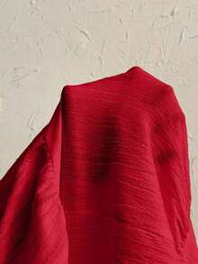 Vestido maxi sin espalda con cuello halter de crepé y lazo para ocasiones en complejos turísticos y bodas - Rojo - Ver 6