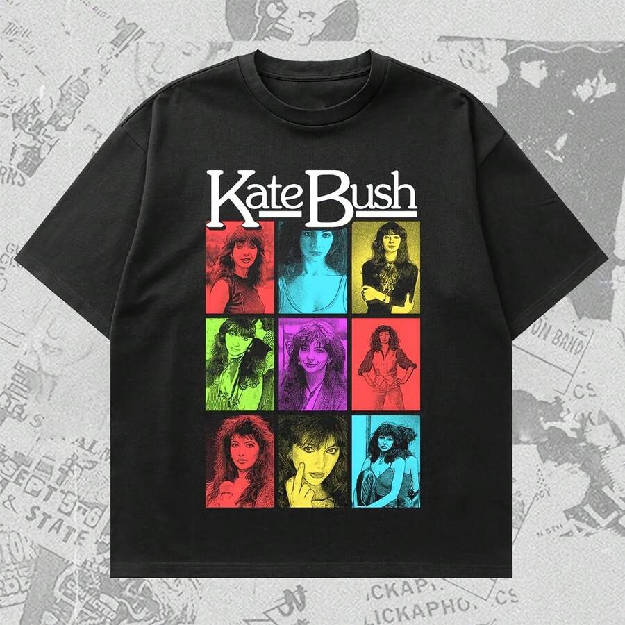 80s 90s Kate1 Bush1 Pop Icon Singer Band Music T-Shirt - Negro - Ver 1