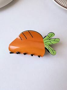 1 chiếc kẹp tóc hình trái cây mùa hè, in hình hoạt hình ngộ nghĩnh: cà rốt, bơ, dưa hấu, cá mập, dâu tây, dứa. - Nhiều màu - Xem 11