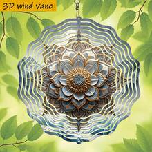 Chong chóng gió 3D với họa tiết bông tuyết và hoa - Đồ trang trí treo bằng sắt 10 inch, thích hợp cho Giáng sinh, Halloween, Lễ Phục sinh, Lễ Tạ ơn - Không cần điện, dễ lắp đặt, trang trí trong nhà/ngoài trời, trang trí sân vườn và tiệc tùng, đồ trang trí ngoài trời (Không bao gồm mặt dây chuyền), kiểu dáng ngẫu nhiên. - A - Xem 9