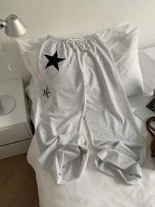 Pantalones Deportivos Holgados de Verano para Mujer con Lazo Frontal, Ropa Casual Diaria, Graduación, Maestra, Regreso a Clases - Gris - Ver 6
