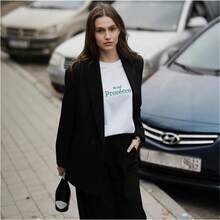 Suelta y versátil,  y sensación popular en línea, nueva camiseta de manga corta de algodón puro para el verano de 2026, top de estilo casual para mujer. - Negro - Ver 5