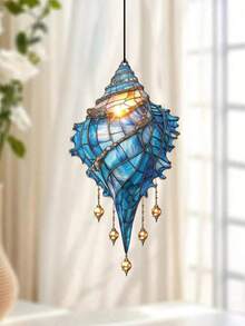 1pc 2D Acrylic Ocean Shell Wall Decor, Coastal Boho Nautical Style Hanging Ornament, Blue Seashell Wall Art, Beach Style Home Decor, Elegant Indoor Decoration, Suitable For Living Room, Bedroom, Balcony, Curtain Wall Display, Ocean Theme Decorative Accessory, Summer Home Gift, 2D Flat Decor, Acrylic Decoration - Conch - View 6