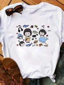 Playera de hombre, camisetas de cómics para mujer, ropa de calle femenina, ropa de cómics y anime, ropa estética, camisetas gráficas, ropa vintage para mujer, Y2K - Negro - Ver 2