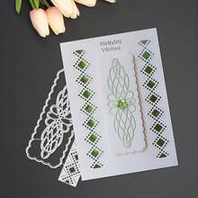 1 Peça Molde de Corte de Metal de Renda Criativa, Ferramenta de Artesanato Multifuncional DIY, Adequada para Scrapbooking, Álbuns, Cartões e Decoração Doméstica - Uma Excelente Escolha para Bênçãos de Feriados e Artesanato - Renda (12,6*6,7cm) - Visão 5