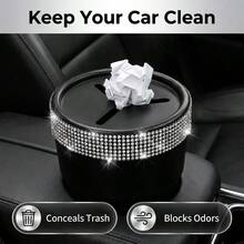 Luxury Rhinestone Car Coin Organizer, Sparkling Rhinestone Design, High-Quality Material Wear-Resistant And Scratch-Resistant, Multi-Compartment Coin Storage, Convenient Access During Driving, Enhances Car Interior Style - Car Diamond-encrusted Coin Box - View 7