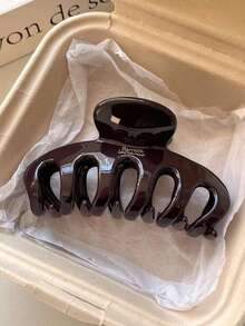 2入/1入 女款 11cm/4.33in 卡其色與棕色輕量塑料髮夾，時尚百搭優雅極簡純色髮爪，適合日常、休閒、派對、通勤、海灘、盤髮、馬尾、洗臉、化妝、服飾配件 夏季髮飾海灘髮爪夾 度假、旅行 - 彩色 - 查看 3