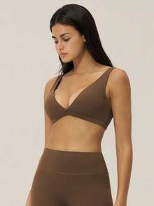 TimeOff 1 chiếc áo tank top thể thao thường ngày thoải mái cổ chữ V hở lưng dành cho nữ - màu nâu - Xem 8