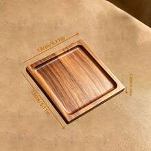 1pc Multipurpose Square Serving Tray, Reusable, Made Of Rosewood, For Snacks, Desserts And Daily Kitchen Use At Home - View 10