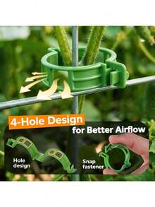100pcs Tomato Clips, Plastic Grid Plant Support Clips For Climbing Plants, Suitable For Garden, Reusable Clips For Supporting Grape, Tomato Vines And Vegetable Plants, Help Plants Grow Upright And Healthier - Multicolor - View 6