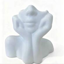 12,5 * 11,5 * 8,5 cm Support pour pinceaux de maquillage, organisateur de pinceaux de vanité, pièce décorative de vase à fleurs blanches, vase décoratif moderne, centre-pièce, convient pour le bureau, l'étagère, le salon, la chambre à coucher - Plusieurs styles - Voir 12