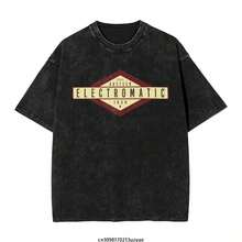Gretsch Guitars Men's Vintage Cotton Short Sleeve T-Shirt Summer Hip Hop Tee Shirt - 黑色 - 查看 1
