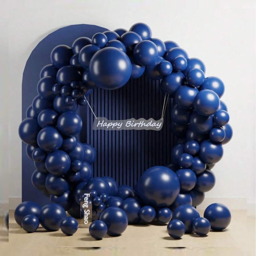 125pcs/25pcs Navy Blue Latex Party Balloon Arch Kit, 5/10/12/18 Inch Round Helium Balloons, Suitable For Birthday, Graduation, Father's Day, Wedding, Baby Shower, Gender Reveal, Bachelor Party, Retirement Party Decoration - Set - View 1