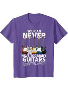 You Can Never Have Too Many Guitars Funny Guitar Player Gift T-Shirt - 黑色 - 查看 8