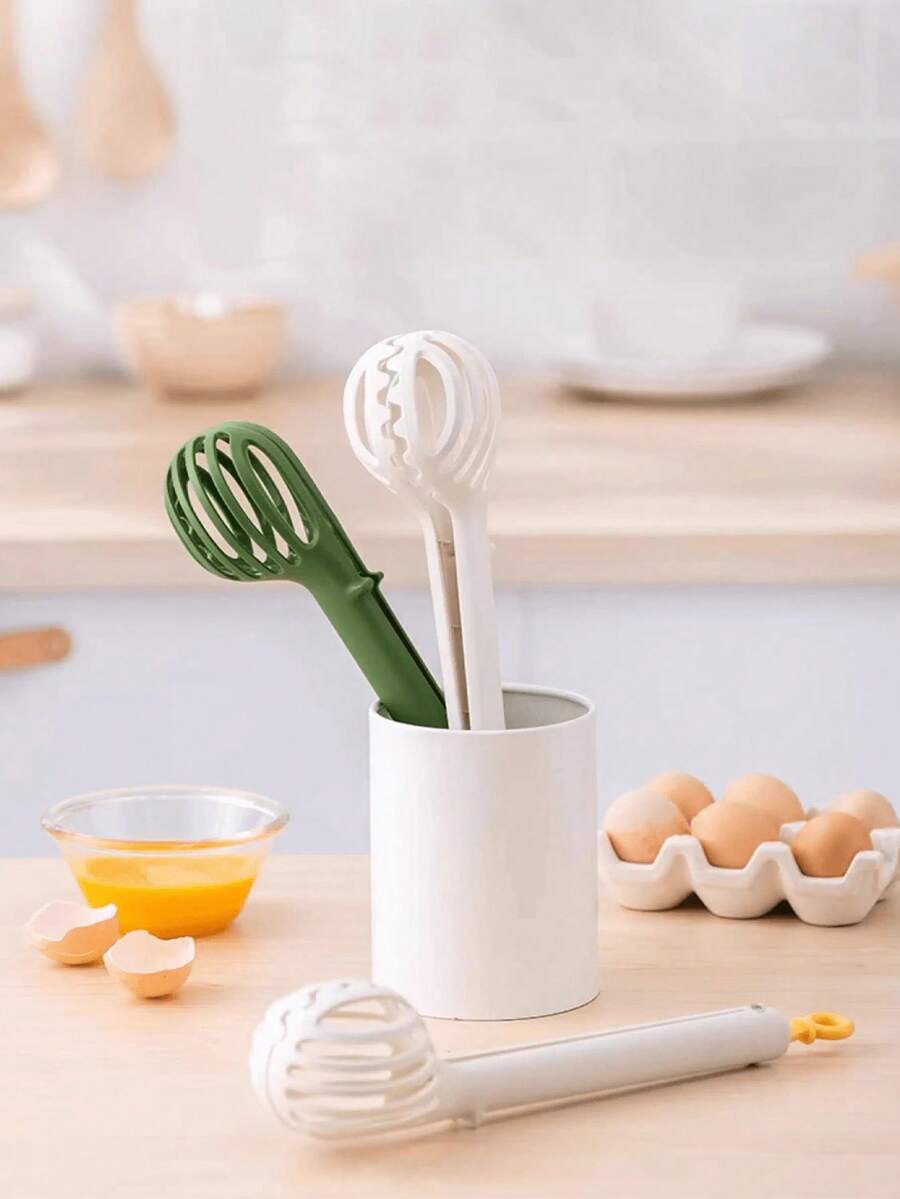 Multi-Function Kitchen Tool Set: Egg Separator, Whisk, Mixer, Bread Spoon, Egg Yolk Remover, Food Tongs - Multicolor - View 1