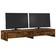 Soporte para monitor vidaXL con cajones, roble, 100x27x15 cm, aglomerado. - Marrón - Ver 3