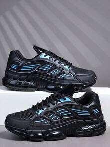 Giày nam thời trang thường ngày, giày thể thao nam cổ điển, giày chạy bộ buộc dây, giày sneaker nam cá tính, giày casual đường phố. - xanh đậm - Xem 4