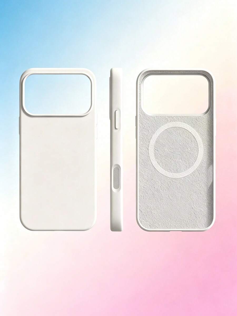 1件 矽膠手機殼,適用於 Apple 17 Pro Max、16 Pro、13 Pro、15 Plus、12 Pro、14 Plus/11,純色簡約款,男女通用保護殼 - 古董白 - 查看 1