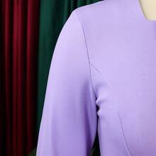 Nuevo Vestido Mujer Talla Grande Otoño Invierno Manga Larga Volantes Elegante Estilo OL - Morado - View 3