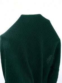 Nuevo vestido elegante y sexy de primavera/verano para citas, de cuello alto, con hebilla metálica, fruncido y sin mangas, de silueta ajustada para mujer - verde oscuro - Ver 7