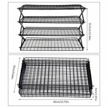 4-Etagen Klappbarer Abkühlrost, Faltbares Eisen Campingregal, Antihaft Grill Und Abtropfgestell, 10kg Pro Ebene Tisch Organizer Für Picknick, Backen, Küchenplatte - Vierstöckiges, faltbares Aufbewahrungsregal aus Schmiedeeisen - Übersicht 12