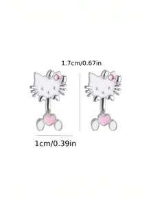 SANRIO 两件套时尚百搭耳环，饰有甜美可爱的Hello Kitty卡通图案，是打造完美造型的理想之选。 - 彩色 - 查看 6