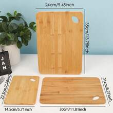 Bộ 1 thớt tre (cỡ lớn, vừa, nhỏ) hoặc thớt phô mai, khay, thớt bánh mì, thớt trái cây, thớt bít tết, dùng cho thực phẩm, nhà bếp, du lịch, đồ dùng nhà bếp, dụng cụ nhà bếp, đồ dùng nhà bếp. - Màu be - Xem 2