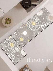 1pc Of Colorful Striped Pattern Rubber Soft Mat For Kitchen Floors, A Water-Absorbing Mat That Is Easy To Clean And Suitable For Use In Kitchens, Bathrooms, And Other Areas. It Is Suitable For Use Throughout The Year And For Various Holidays. - Multicolor - View 11
