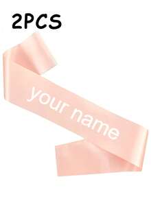 1/2/5pcs Customized Text Satin Ribbon, Personalized Slogan Sash, Customized Text Party Sash, Personalized Sash With Logo And Text, Bride-To-Be Sash, Bachelorette Party Sash, Beauty Pageant Birthday Customized Sash, Customized Sash, DIY Sash, Customized Bride Sash, Bachelorette Party Favor, Personalized Sash, Customized Sash, Party Favor, Personalized Gift, Wedding Party, Bridesmaid Invitation Gift - Multicolor - View 28